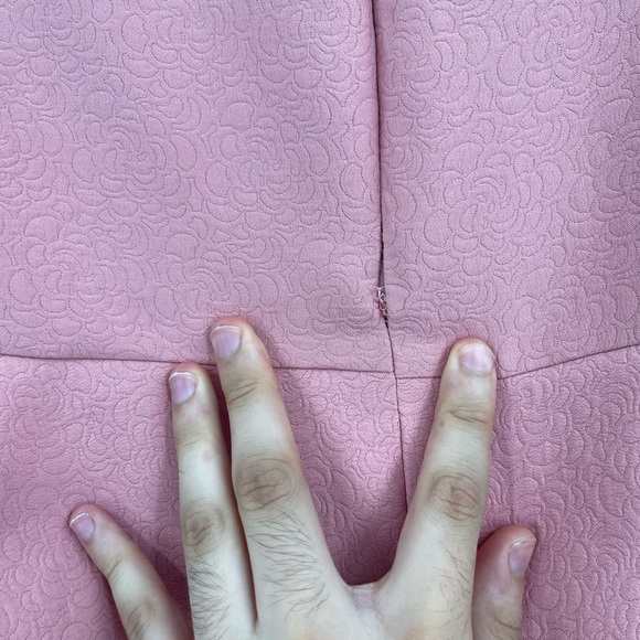 Zara Light Pink Peach High Waist Mini Short Cotton Textured Skirt Size Medium - Picture 7 of 10